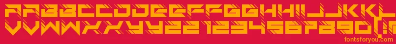 auto techno Font – Orange Fonts on Red Background