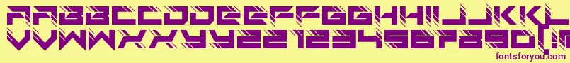 auto techno Font – Purple Fonts on Yellow Background