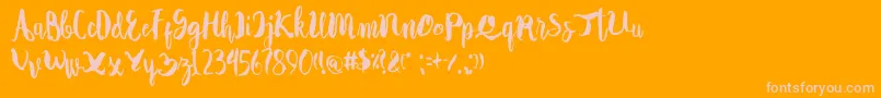 Autodidact Font – Pink Fonts on Orange Background