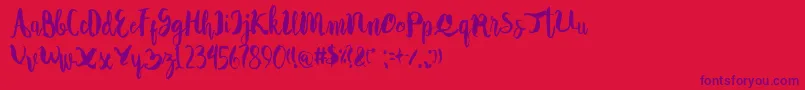 Autodidact Font – Purple Fonts on Red Background