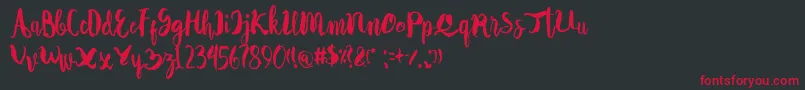 Autodidact Font – Red Fonts on Black Background