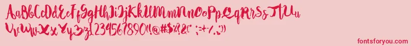Autodidact Font – Red Fonts on Pink Background