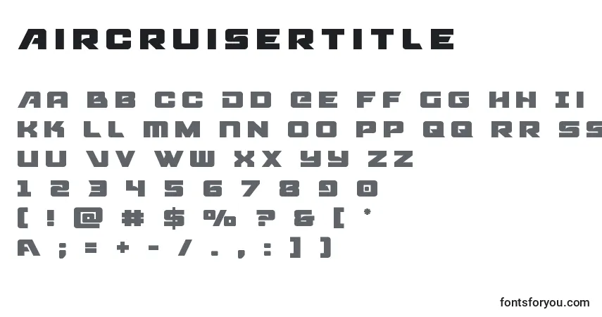 Aircruisertitle font – alphabet, numbers, special characters