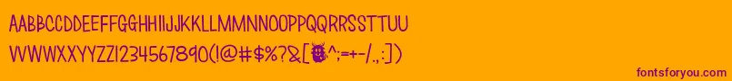 Lovemonster Font – Purple Fonts on Orange Background
