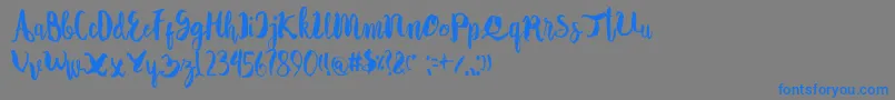 フォントAutodidact – 灰色の背景に青い文字