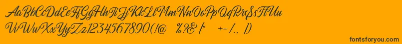 Autogate Regular DEMO-Schriftart – Schwarze Schriften auf orangefarbenem Hintergrund