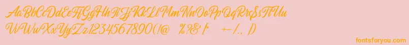 Autogate Regular DEMO-Schriftart – Orangefarbene Schriften auf rosa Hintergrund