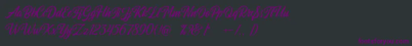 Autogate Regular DEMO Font – Purple Fonts on Black Background