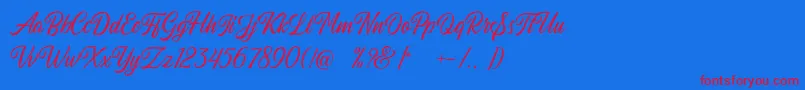 Autogate Regular DEMO Font – Red Fonts on Blue Background