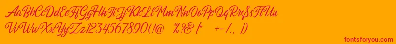 Autogate Regular DEMO Font – Red Fonts on Orange Background