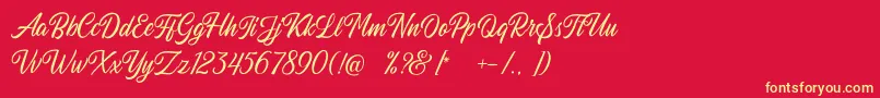 Autogate Regular DEMO Font – Yellow Fonts on Red Background