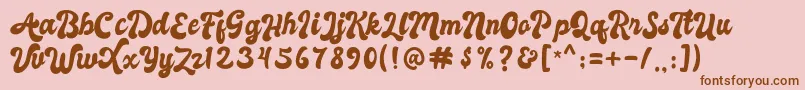 Autolova Font – Brown Fonts on Pink Background