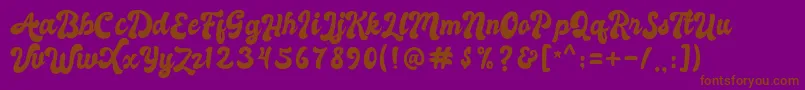 Autolova Font – Brown Fonts on Purple Background