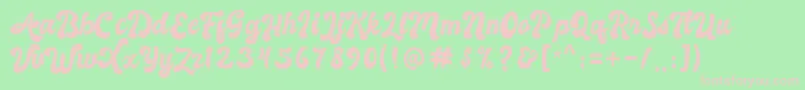 Autolova Font – Pink Fonts on Green Background