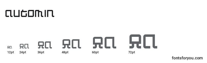 Размеры шрифта Automin