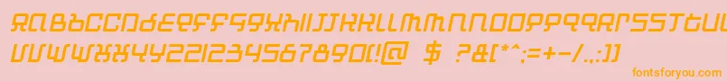 automini Font – Orange Fonts on Pink Background