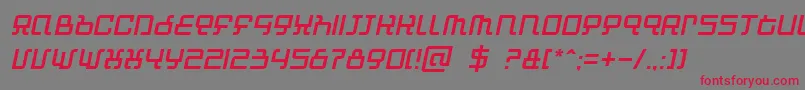 automini-Schriftart – Rote Schriften auf grauem Hintergrund
