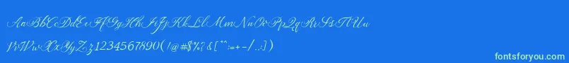 Auttan Font – Green Fonts on Blue Background