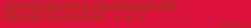 Autumn Flower Font – Brown Fonts on Red Background