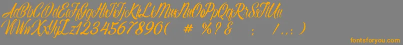 Autumn Flower Font – Orange Fonts on Gray Background