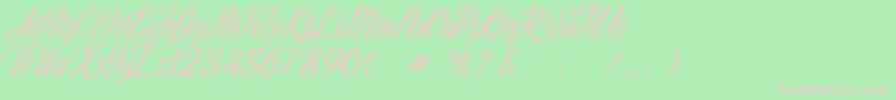 Autumn Flower Font – Pink Fonts on Green Background
