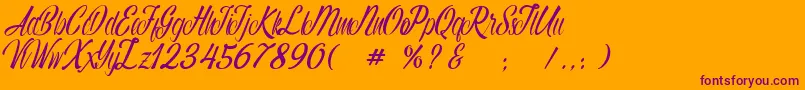 Autumn Flower Font – Purple Fonts on Orange Background