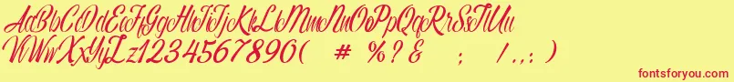 Autumn Flower Font – Red Fonts on Yellow Background