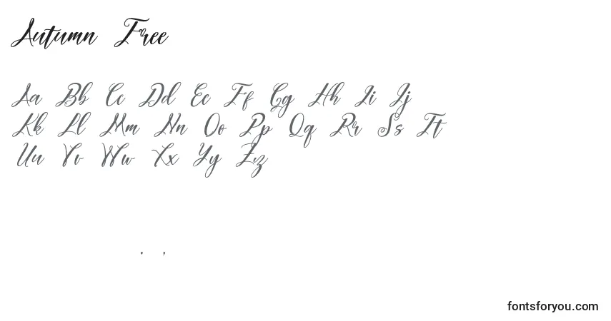 Fuente Autumn Free - alfabeto, números, caracteres especiales