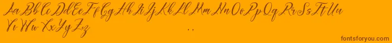 Autumn Free-Schriftart – Braune Schriften auf orangefarbenem Hintergrund