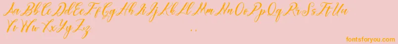 Autumn Free-Schriftart – Orangefarbene Schriften auf rosa Hintergrund