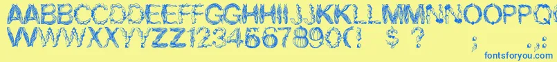 Autumn Gifts Font – Blue Fonts on Yellow Background