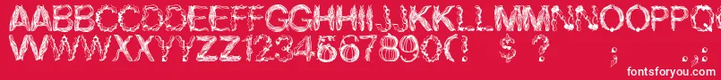 Autumn Gifts-Schriftart – Weiße Schriften auf rotem Hintergrund