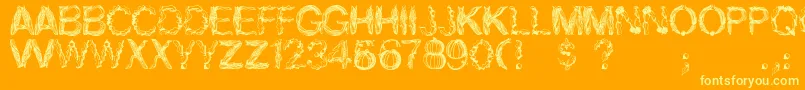 フォントAutumn Gifts – オレンジの背景に黄色の文字