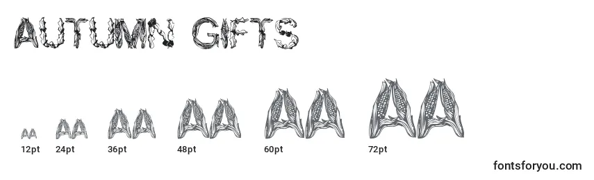 Autumn Gifts Font Sizes