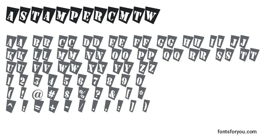 Czcionka AStampercmtw – alfabet, cyfry, specjalne znaki