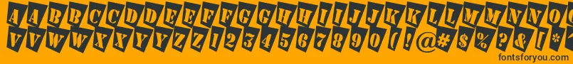 Czcionka AStampercmtw – czarne czcionki na pomarańczowym tle