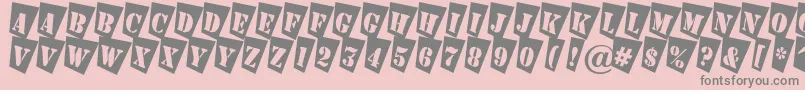 AStampercmtw-Schriftart – Graue Schriften auf rosa Hintergrund