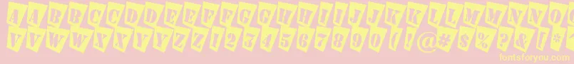 AStampercmtw Font – Yellow Fonts on Pink Background
