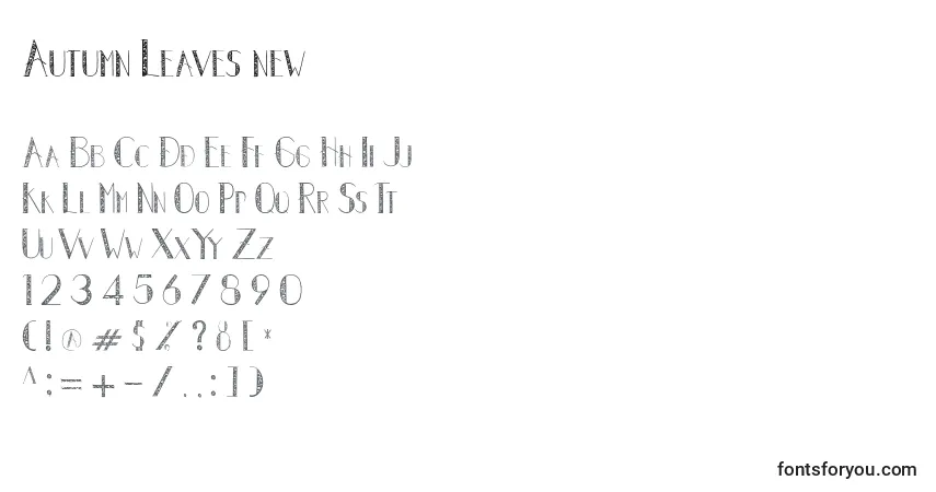 Шрифт Autumn Leaves new – алфавит, цифры, специальные символы