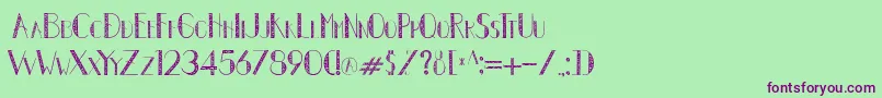 Autumn Leaves new-Schriftart – Violette Schriften auf grünem Hintergrund