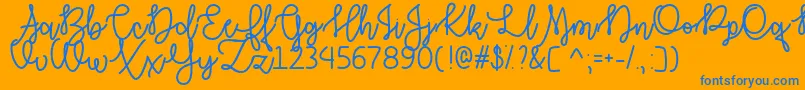 Autumn Moon   Font – Blue Fonts on Orange Background