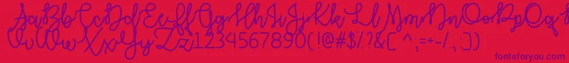 Autumn Moon   Font – Purple Fonts on Red Background