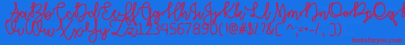 Autumn Moon   Font – Red Fonts on Blue Background