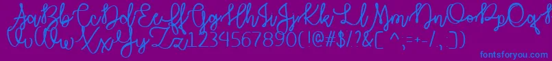 Autumn Moon   Font – Blue Fonts on Purple Background