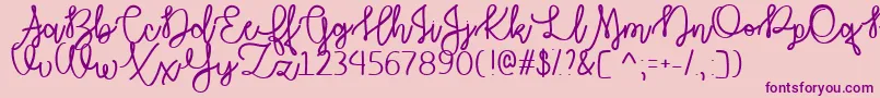 Autumn Moon   Font – Purple Fonts on Pink Background