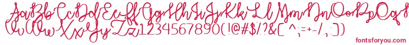 Autumn Moon   Font – Red Fonts on White Background