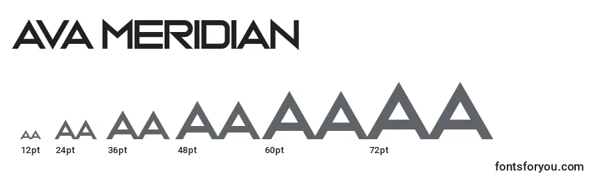 Размеры шрифта Ava Meridian