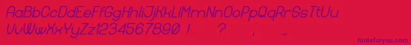 Available Italic Font – Purple Fonts on Red Background