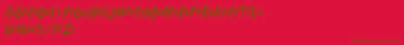 More about AvailaBrush Demo Font AvailaBrush Demo Font – Brown Fonts on Red Background