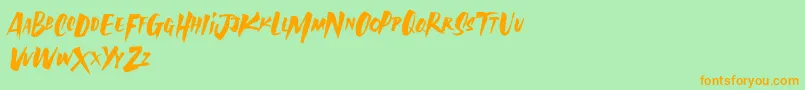 AvailaBrush Demo Font – Orange Fonts on Green Background